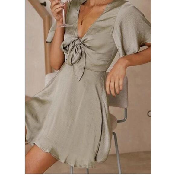 Billy J. Luna Dress Fit and Flare Sage Mini Dress size 10 - Picture 1 of 13